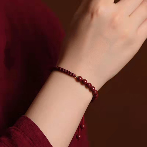 紫金砂原創硃砂手串女手鏈男士本命年紅手繩情侶禮物