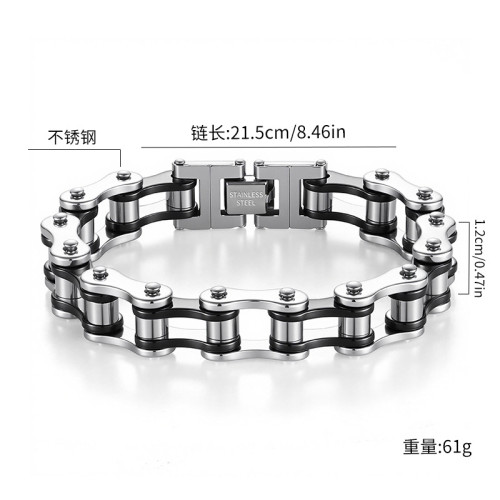 歐美風手鏈男士不鏽鋼潮流搖滾個性機車鏈自行車鈦鋼手飾 歐美風手鏈男士不鏽鋼潮流搖滾個性機車鏈自行車鈦鋼手飾