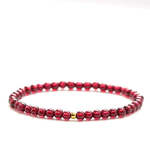 999足金金珠手串天然石榴石黃金小蠻腰貔貅轉運珠手鏈女活動禮品