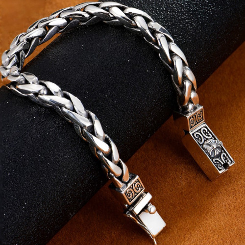 茵熙2025新款金剛復古做舊手鏈粗款國潮流配飾粗霸氣時尚個性寬