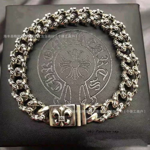 CH潮牌S925標純銀高版本克羅伈十字架手鏈寶劍男女粗細款手鏈飾品