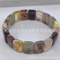 天然紫水晶黃水晶手排方塊手排手鏈手飾新款