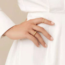 復古金色麻花紋路寬面戒指歐美時尚潮簡約新款女ins