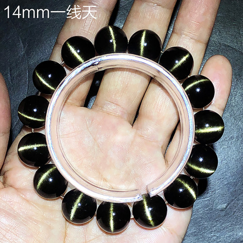天然金曜石手串 一線天貓眼金剛圈360度東海可塘寶石手串 天然金曜石手串 一線天貓眼金剛圈360度東海可塘寶石手串