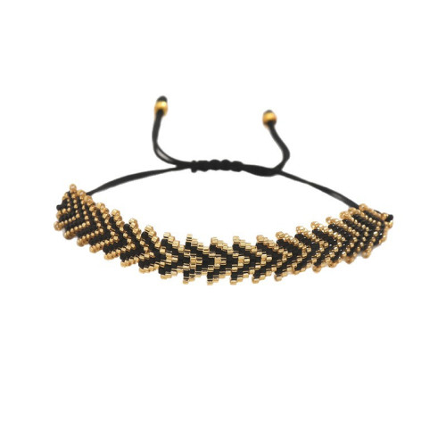 簡約波西米亞風禦幸DB古董珠Miyuki手工編織彩虹箭頭花型手鏈