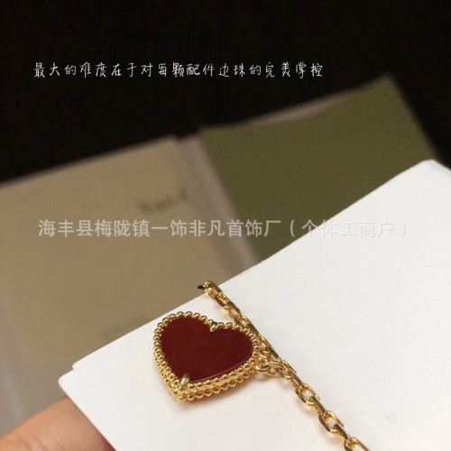 高版luck幸運亂花手鏈女鍍18k玫瑰金蝴蝶四葉草五花心形瓢蟲手鏈