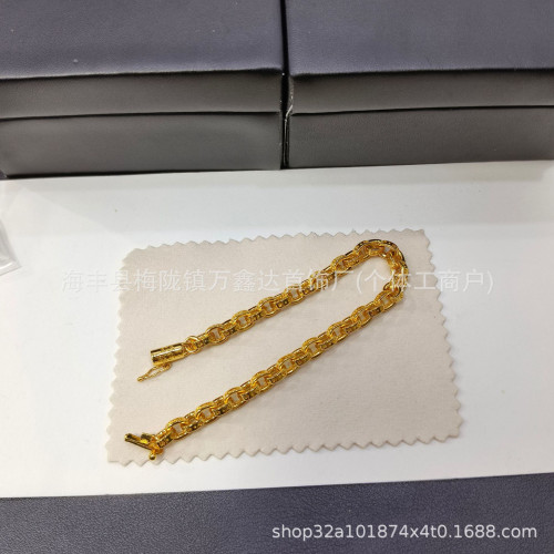 克羅伈新款金色骰子手鏈 歐美經典個性潮流時尚男女同款百搭飾品