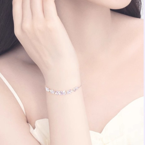 S925純銀紫藤花微笑手鏈女生小衆輕奢簡約甜美閨蜜手飾生日禮物 S925純銀紫藤花微笑手鏈女生小衆輕奢簡約甜美閨蜜手飾生日禮物