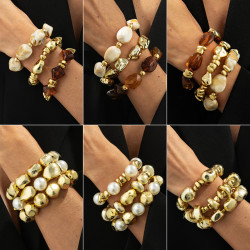 歐美新款飾品創意個性復古不規則小衆誇張設計幾何樹脂手鏈