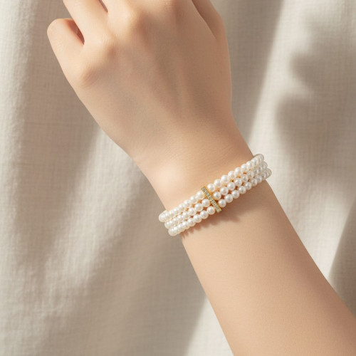 歐美三層珍珠手鏈閃鑽多層彈力珍珠手鏈可拉伸彈性仿珍珠手鐲 歐美三層珍珠手鏈閃鑽多層彈力珍珠手鏈可拉伸彈性仿珍珠手鐲