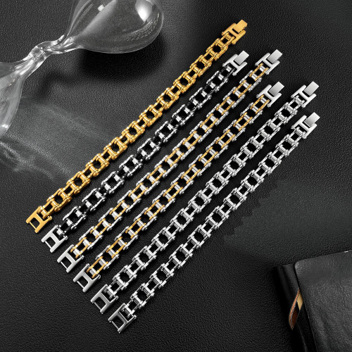 手鏈 鈦鋼男士手鏈 搖滾個性機車鏈 自行車手鏈