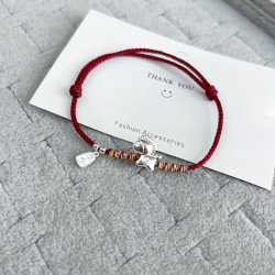 純銀999足銀手鏈本命年馬上有錢盤纏手繩喜樂新中式復古手飾