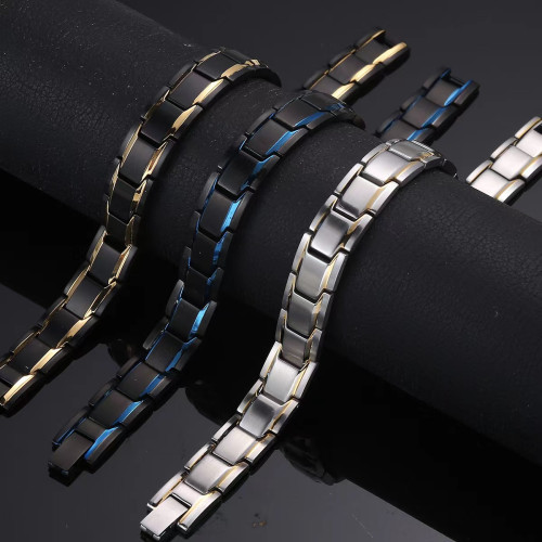 情侶鈦鋼健康能量手鏈不鏽鋼磁性手環保健元素首飾潮流元素