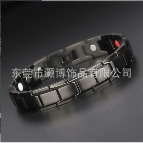 情侶鈦鋼健康能量手鏈不鏽鋼磁性手環保健元素首飾潮流元素