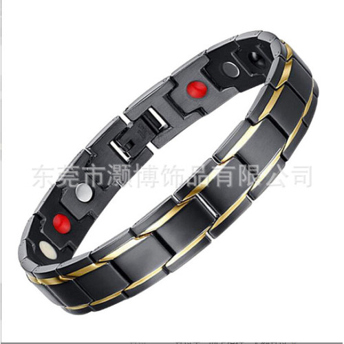 情侶鈦鋼健康能量手鏈不鏽鋼磁性手環保健元素首飾潮流元素