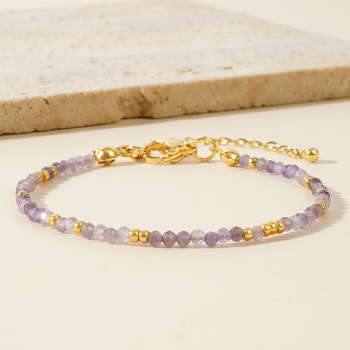 歐美新款波西米亞風彩色天然石珠串手鏈女士飾品小衆輕奢 歐美新款波西米亞風彩色天然石珠串手鏈女士飾品小衆輕奢