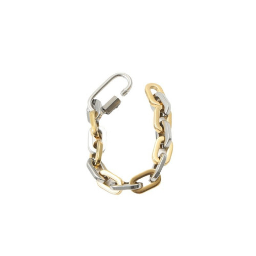 登山釦 手鏈 間金色 鈦鋼電鍍18k金  粗手鏈