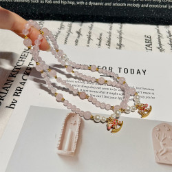 【粉水晶】馬年手鏈 水晶手串手飾手鏈串珠天然水晶手鏈女高級感