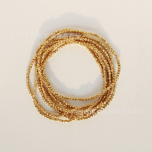 SL030 鐳射球小珠迷你金球彈力手鏈不限手圍 時尚女士百搭高級感