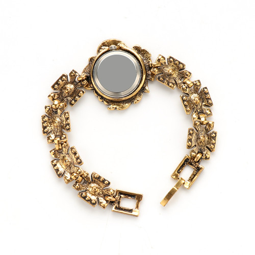 復古民族風飾品宮廷式高檔優雅手鏈帶手錶鑲鑽樹脂寶石義烏電子表