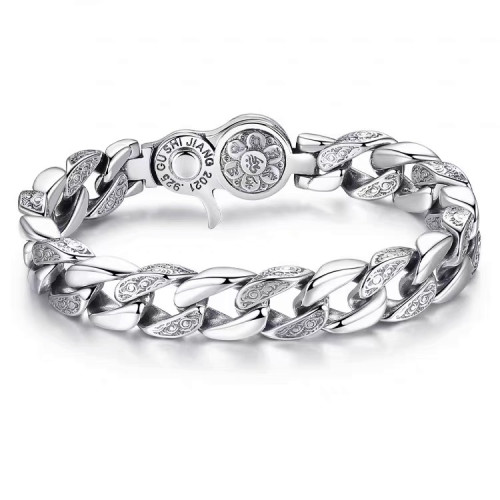 翔栩手鏈男款六字真言可旋轉潮款寬版男士霸氣個性大氣復古手飾