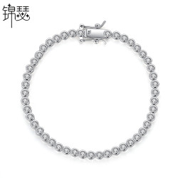 錦瑟 單排鑽手鏈銅鑲鋯石手環簡約歐美新款女士圓形手飾品廠