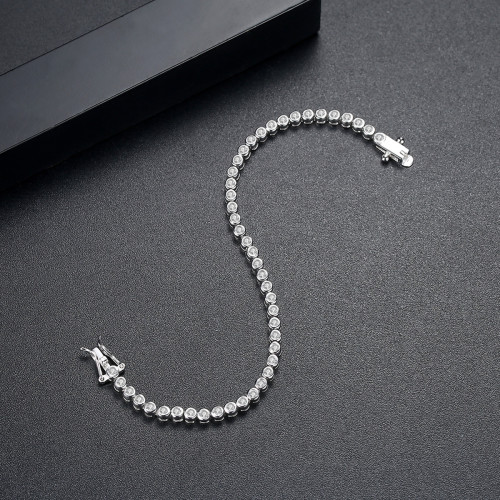 錦瑟 單排鑽手鏈銅鑲鋯石手環簡約歐美新款女士圓形手飾品廠 錦瑟 單排鑽手鏈銅鑲鋯石手環簡約歐美新款女士圓形手飾品廠