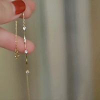 S925純銀鍍14K金經典莫比烏斯手鏈女 小衆設計高級感鑲鑽簡約手飾