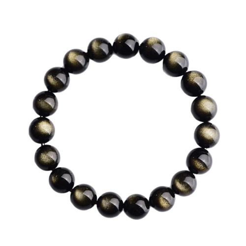 天然雙金眼金曜石手串高貨男女情侶款單圈黑曜石彿珠手鏈散珠 天然雙金眼金曜石手串高貨男女情侶款單圈黑曜石彿珠手鏈散珠