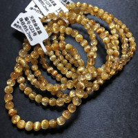 巴西天然金髮晶髮晶鈦晶順發手鏈水晶手串男黃色髮晶飾品禮物男女