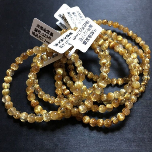 巴西天然金髮晶髮晶鈦晶順發手鏈水晶手串男黃色髮晶飾品禮物男女 巴西天然金髮晶髮晶鈦晶順發手鏈水晶手串男黃色髮晶飾品禮物男女