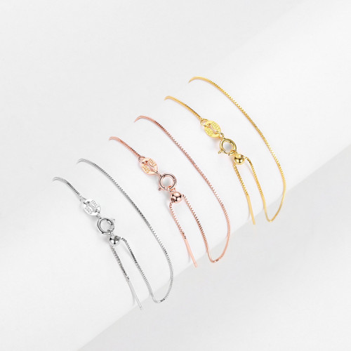 s925純銀萬能手鏈女針式路路通穿珠帶針穿心可調節盒子鏈珍珠 s925純銀萬能手鏈女針式路路通穿珠帶針穿心可調節盒子鏈珍珠