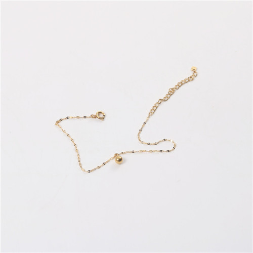 腳鏈 18k金金球珠韓版閃亮雙脣葉子腳鏈可調節飾品女 腳鏈 18k金金球珠韓版閃亮雙脣葉子腳鏈可調節飾品女