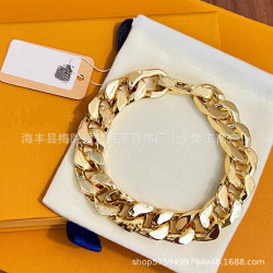 驢家歐美鈦鋼古巴手鏈嘻哈竹節淬火系列情侶拼色拼接項鍊