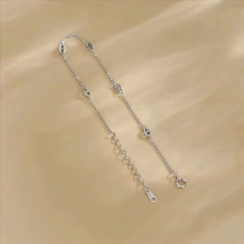 s999足銀經典簡約豬鼻子鏈條手鏈女ins風時尚高級感