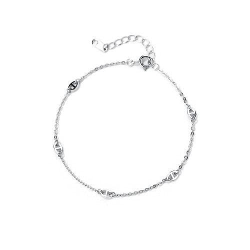 s999足銀經典簡約豬鼻子鏈條手鏈女ins風時尚高級感