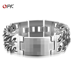OPK歐美復古霸氣潮男手鏈不鏽鋼個性嘻哈龐克風鈦鋼手飾