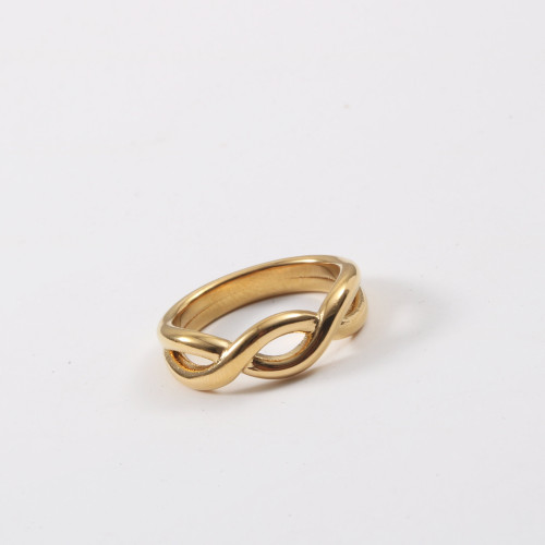 ENDLESS 交叉線條戒指 鈦鋼電鍍18k金 ENDLESS 交叉線條戒指 鈦鋼電鍍18k金