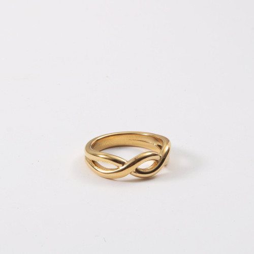 ENDLESS 交叉線條戒指 鈦鋼電鍍18k金 ENDLESS 交叉線條戒指 鈦鋼電鍍18k金