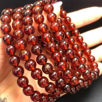 巴西天然橙紅石榴石單圈手串素圈手飾百搭手鏈