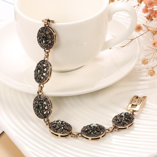 精緻鋯石手鏈歐美時尚民族風鑲嵌寶石手鏈配飾