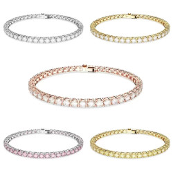 施家11Matrixtennis單排滿鑽採用施華洛元素水晶鏈條輕奢小衆手鏈