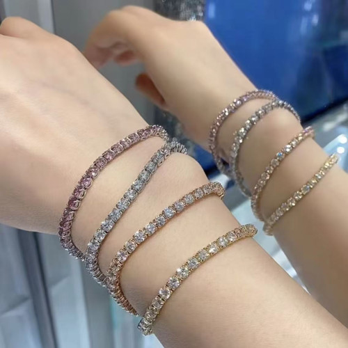 施家11Matrixtennis單排滿鑽採用施華洛元素水晶鏈條輕奢小衆手鏈