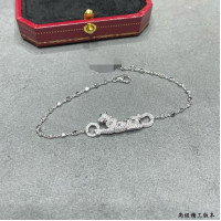 歐美高版本滿鑽豹子手鏈女V金鍍18K玫瑰金豹紋吊墜手鏈奢華手鏈