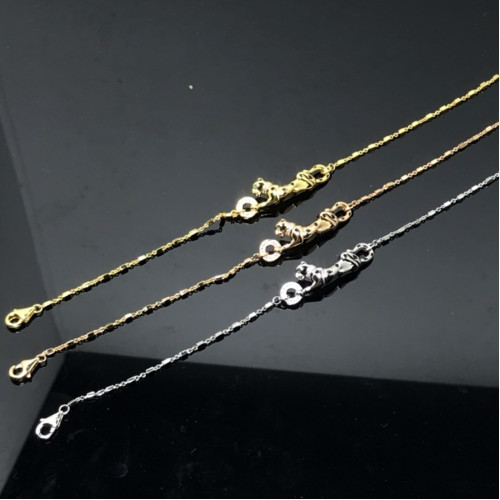 歐美高版本滿鑽豹子手鏈女V金鍍18K玫瑰金豹紋吊墜手鏈奢華手鏈