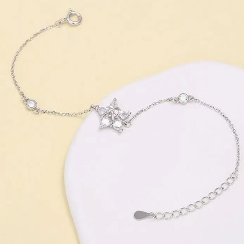 s999純銀手鏈女高級感幸運星手鏈輕奢小衆設計感手飾禮物