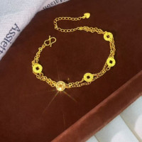 2025年新款碎冰冰銅錢五花手鏈女新中式百搭高級感小衆設計手飾品