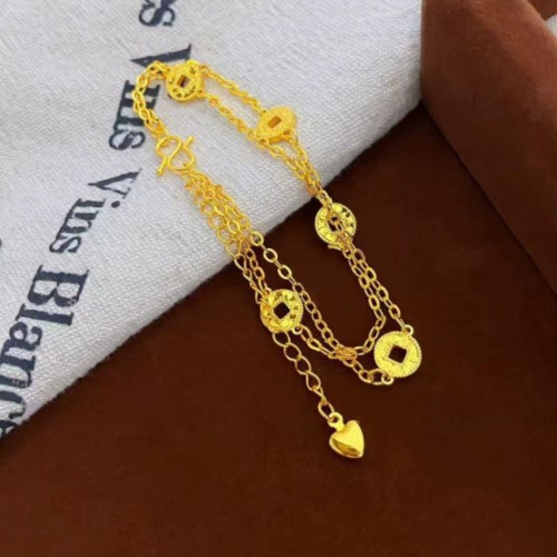 2025年新款碎冰冰銅錢五花手鏈女新中式百搭高級感小衆設計手飾品