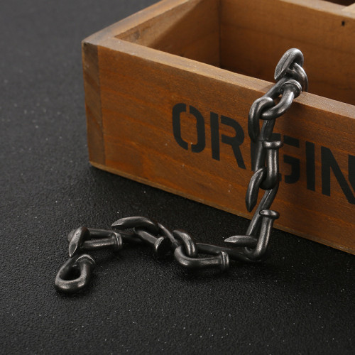 創意復古個性釘子鉤相釦不鏽鋼手鏈簡約百搭鏈條鈦鋼手工