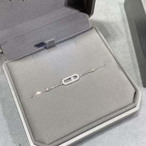 梅家單鑽滑動手鏈鍍厚金幾何鑲鑽移動閃鑽個性風潮飾品女